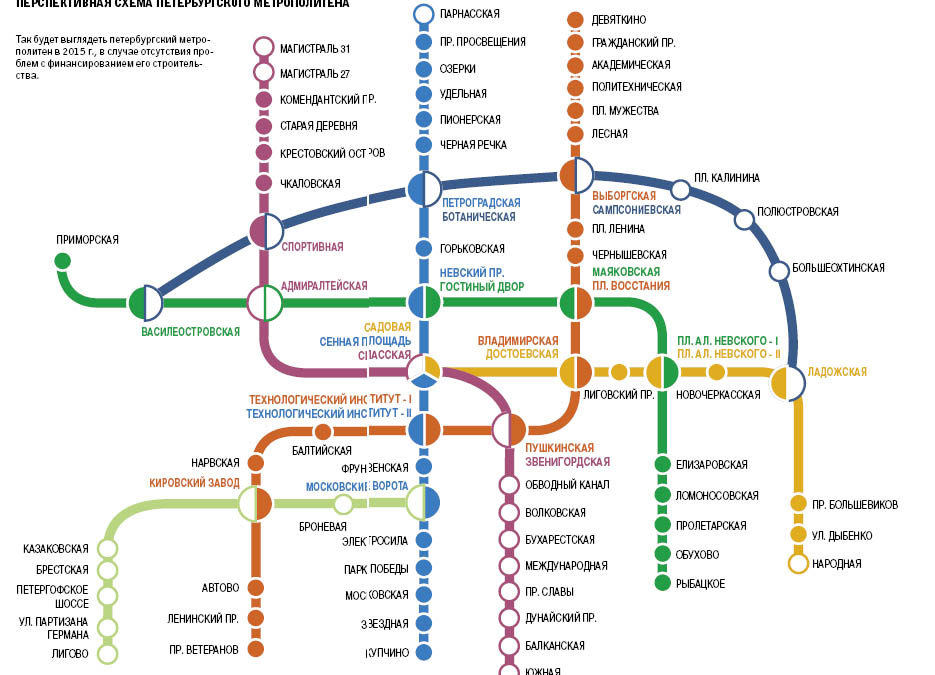 Самая современная схема метро в санкт-петербурге